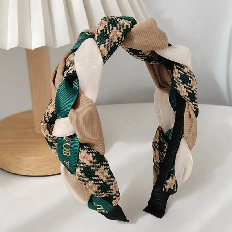 Wholesale Fried Dough Twists Braid Women's New Simple Versatile Vintage Fabric Headband