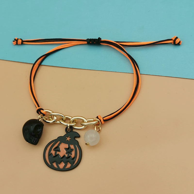 Wholesale 2PCS Halloween Glow Hand Alloy Bracelet