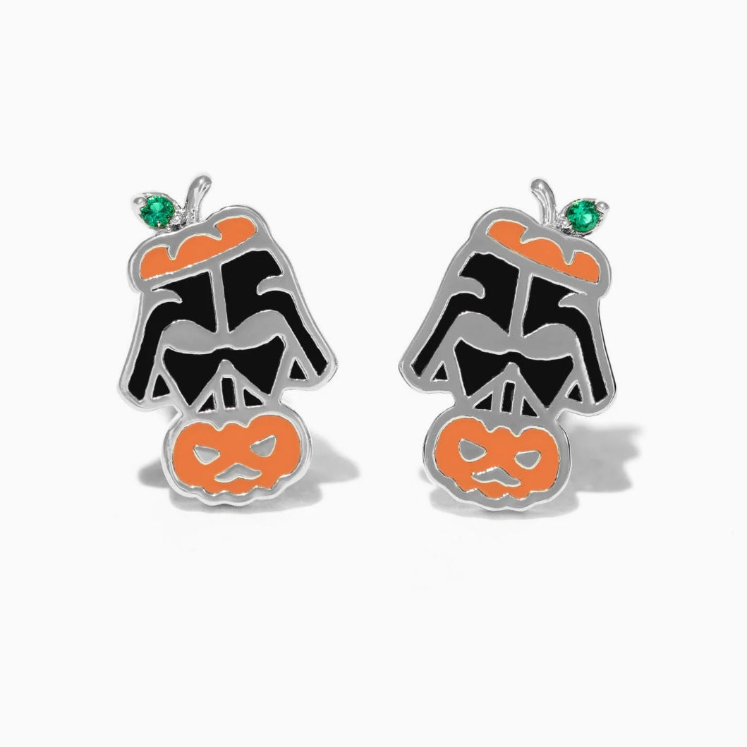 Wholesale Halloween Creative Copper Gold-plated Funny Oil Drop Zircon Cartoon Pumpkin Ghost Earrings