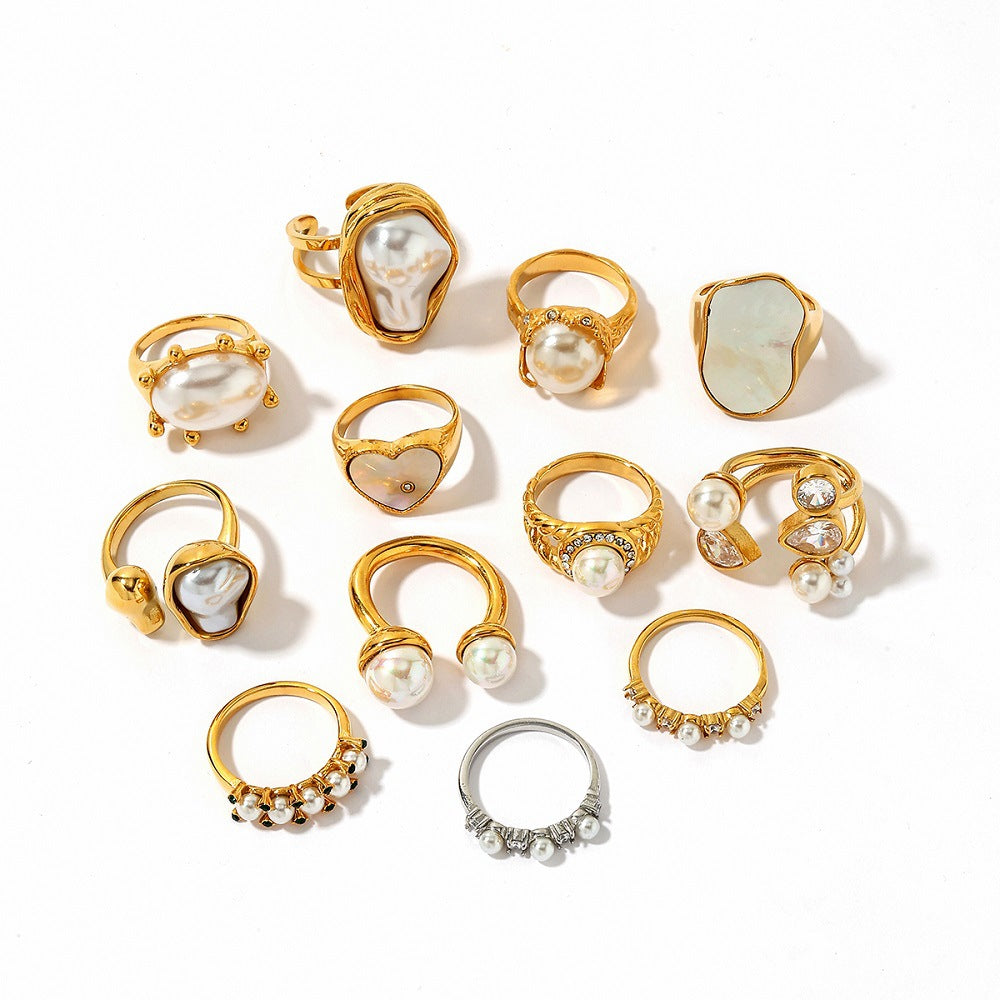 Wholesale Steel Stainless Steel Ring Vintage Round Irregular Rings
