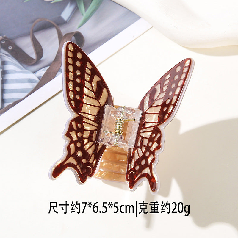 Wholesale Butterfly Print PVC Hair Claw Clip Chic Everyday Hair Accessory Boutique Resale Gift
