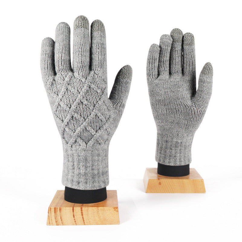 Wholesale Winter Pineapple Flower Single Layer Five Finger Gloves Warm Touch Screen Gloves