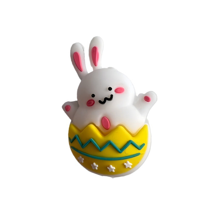 Wholesale 10pcs Cartoon rabbits ducks Easter Silicone  Focus Beads