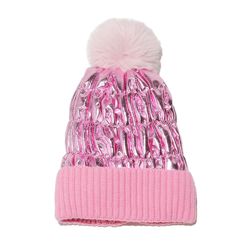 Wholesale Autumn and Winter New Down Wool Warm and Down Thickened Ear Protection Knit Hat