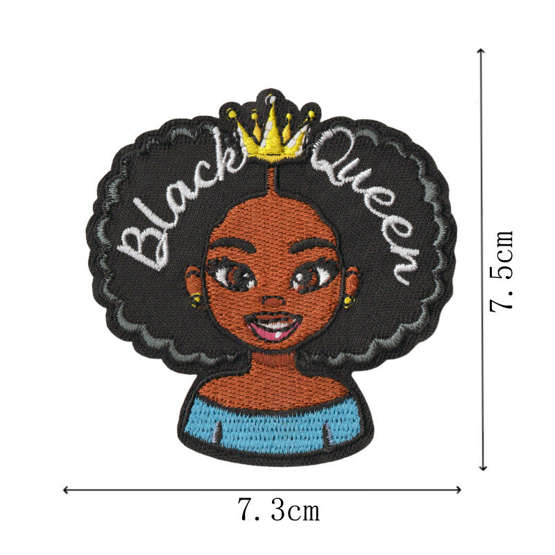 Wholesale Embroidered Patch With Black Independence Day Design Sew On Decorative Badge For Coats Casual Craft Supply For Resale