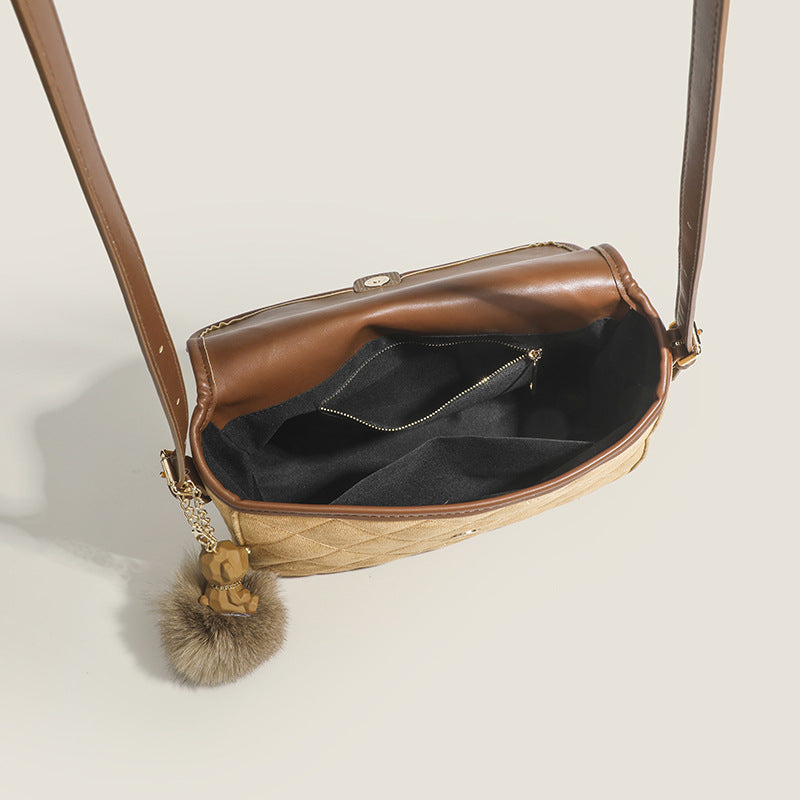 Wholesale Deerskin Velvet Rhombus Shoulder Bag