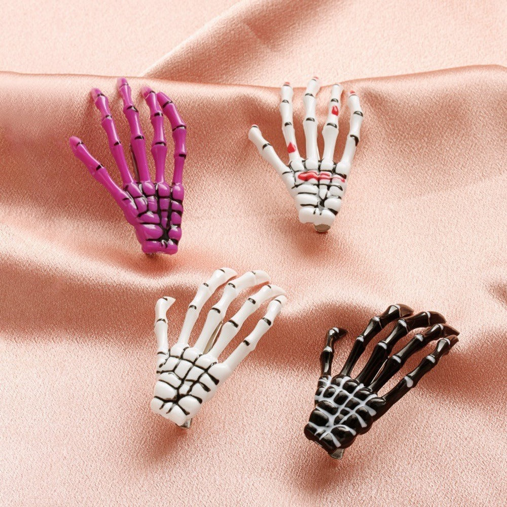 Wholesale Gothic Skeleton Hand Bone Acrylic Hair Clips