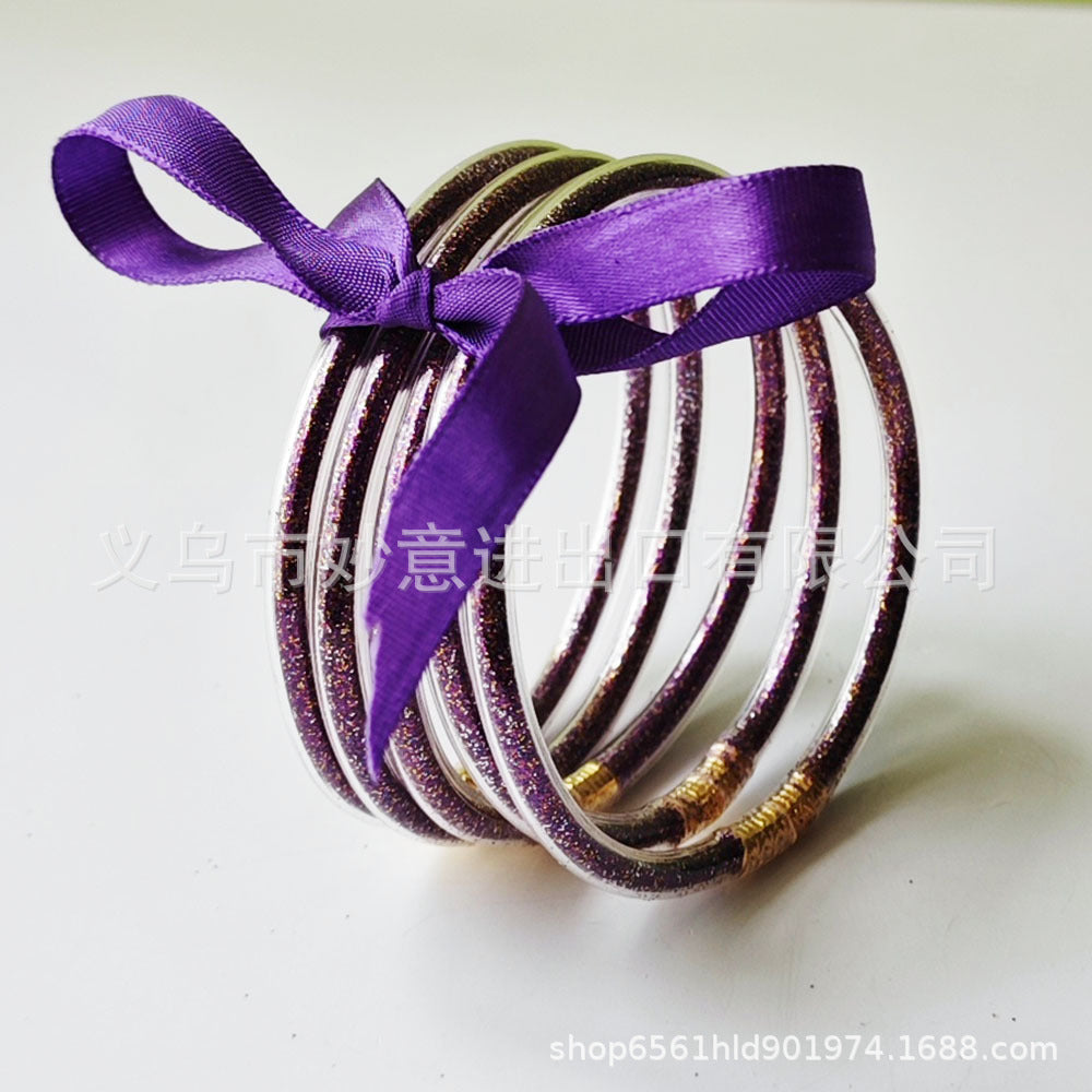 Wholesale 5-layer Silicone Gold Powder Women's Bow Bracelet