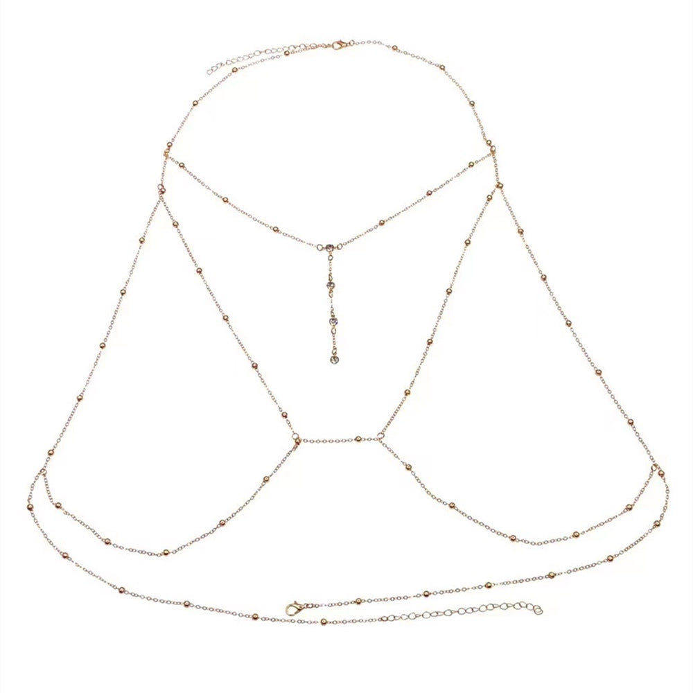 Wholesale Fashion Gold Body Chain Set For Women Trendy Collarbone Neck Leg Chain Jewelry Accessory Everyday Wear