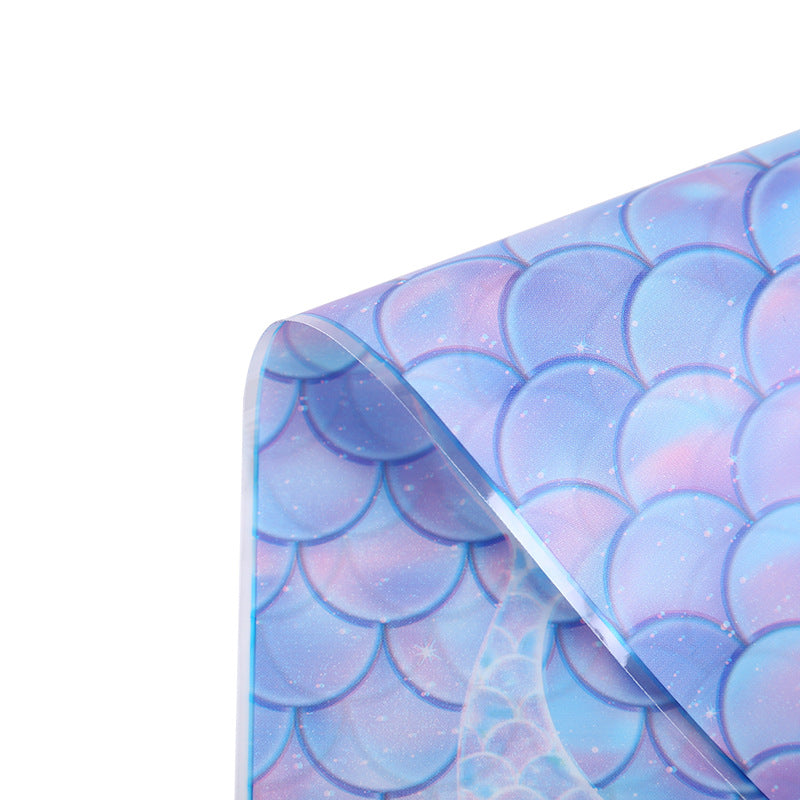 Wholesale Mermaid Scale Pattern Color Printing Flat Mouth Color Printing Candy Biscuit Packaging Bag