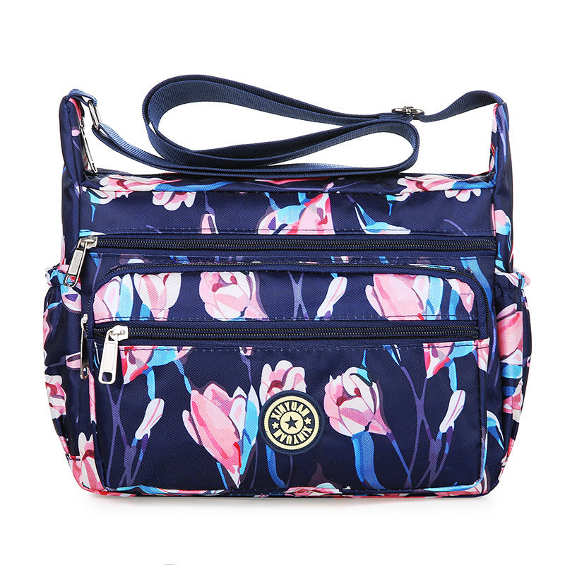 Wholesale Flower Cloth Oxford Cloth Single Shoulder Practical Middle aged Canvas Back Shoulder Bags