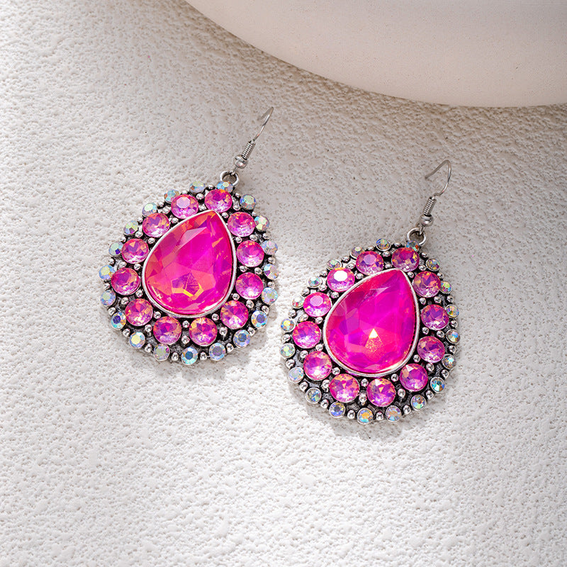 Wholesale Bohemian style turquoise flower earrings