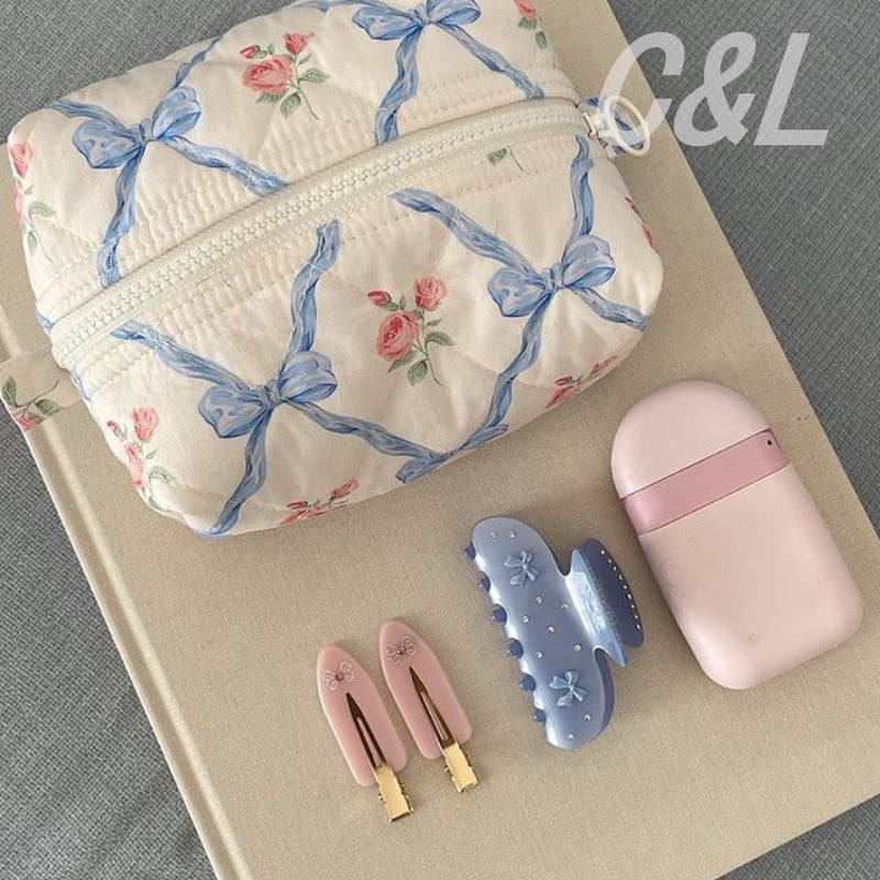 Wholesale Small Fresh Floral Makeup Large Capacity Storage Bag