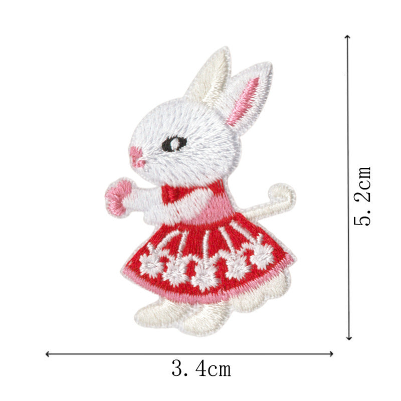 Wholesale Embroidered Cartoon Rabbit No Sew Patches 10Pcs For Clothing Repair Kids Down et Decorative Gift