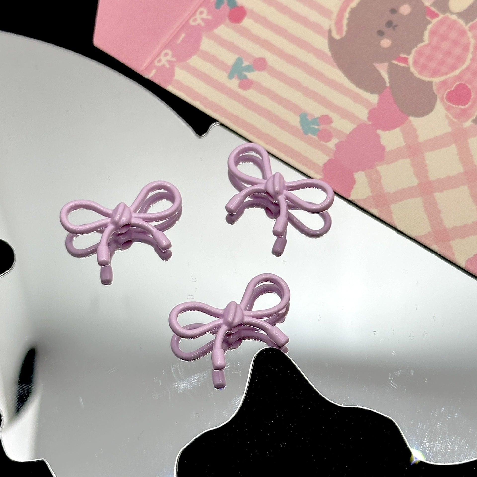 Wholesale 10pcs Cute Ins Alloy Cut Out Rope Bow Separated Beads DIY