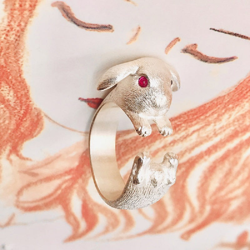 Wholesale Simple cute kitten ring for women