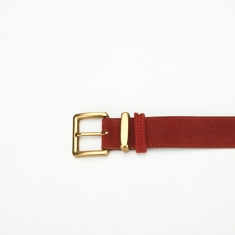 Wholesale Pin buckle genuine leather nubuck belt