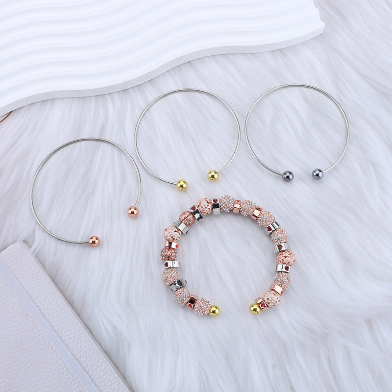 Wholesale DIY Beaded Bracelet Unlimited Creative Couple Handstring Beaded Round Head Bracelet