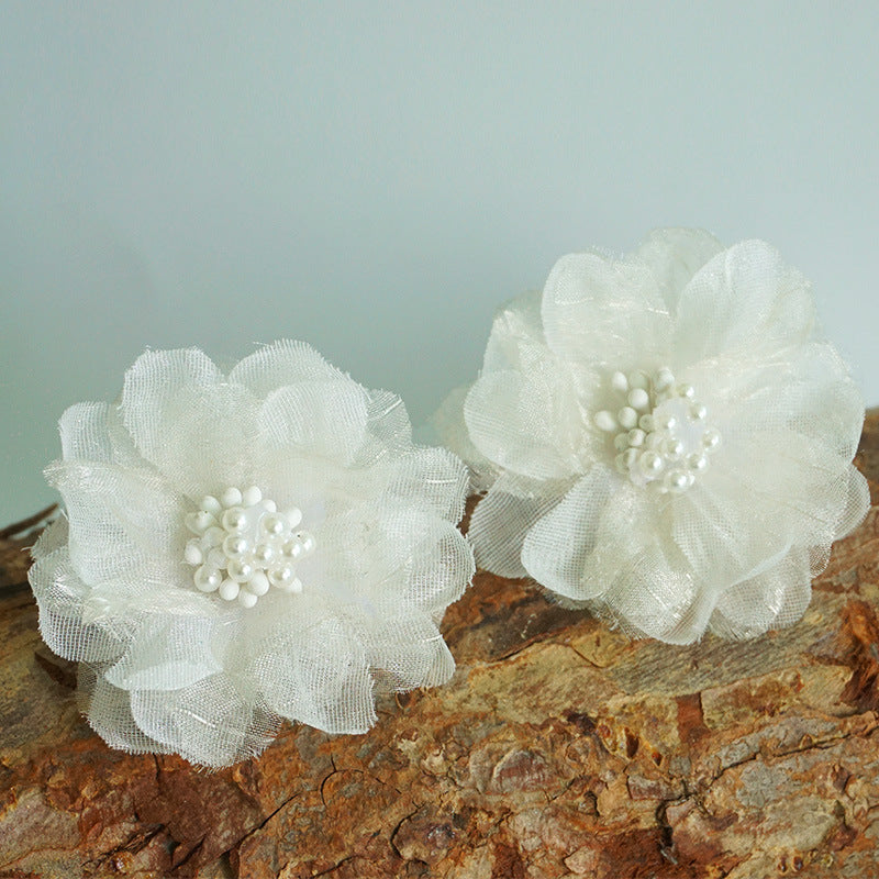 Wholesale 2pairs/pack Beautiful Floral Pearl Laser Bright Party Earrings