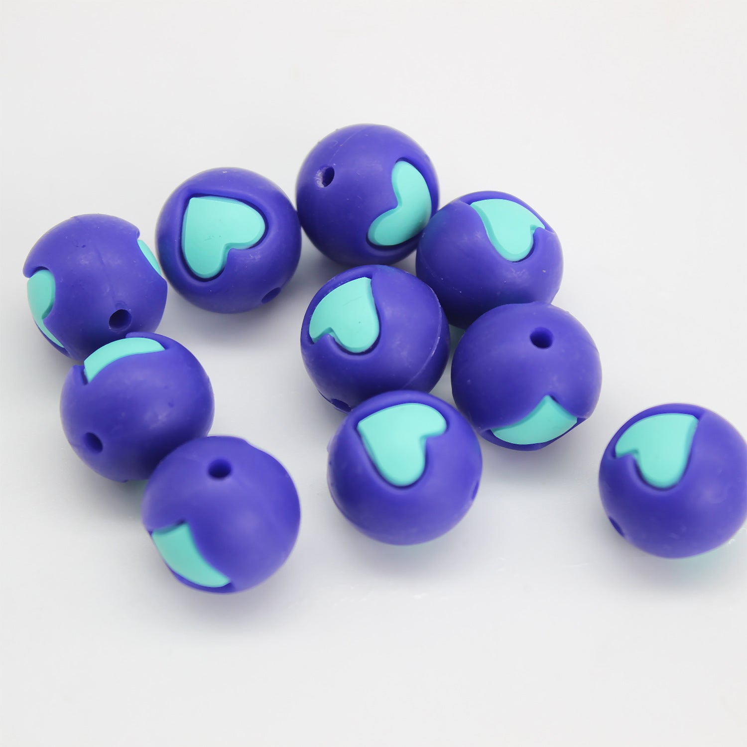 Wholesale 20pcs Love Silicone Beads 15mm DIY Colored Teething Round Beads