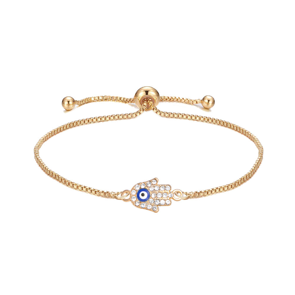 Wholesale Evil Eye Adjustable Pull Bracelet
