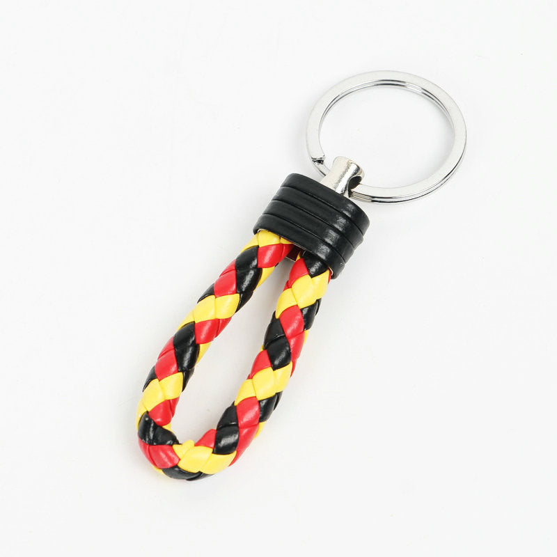 Wholesale Braided Color Leather Rope Keychain