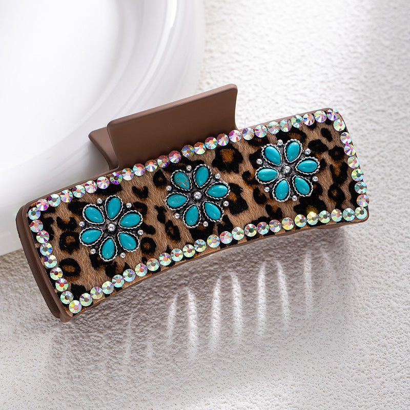Wholesale Bohemian turquoise western style clip leather clip