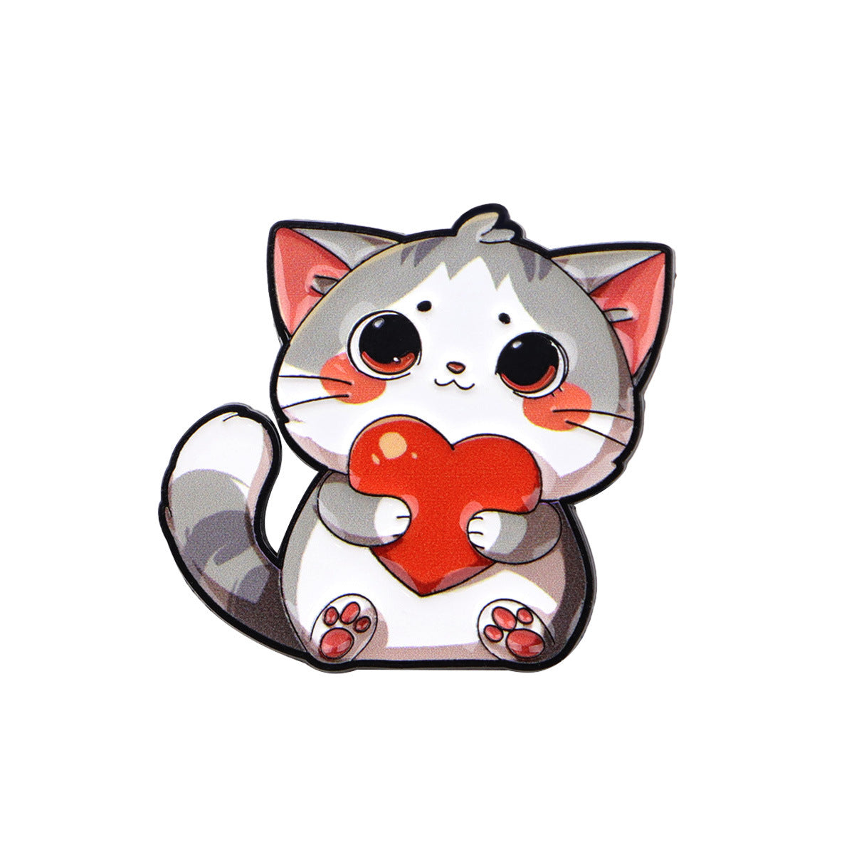 Wholesale Love Cat Brooch Cartoon Metal Badge Creative Personality Accessories