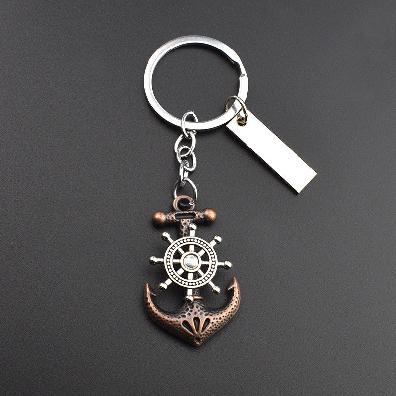 Wholesale personalized retro pirate ship keychain
