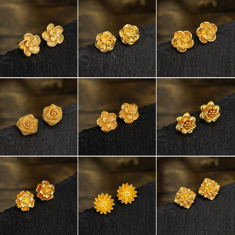 Wholesale Summer Simulated Flower High End, Niche Fashion Retro Earrings