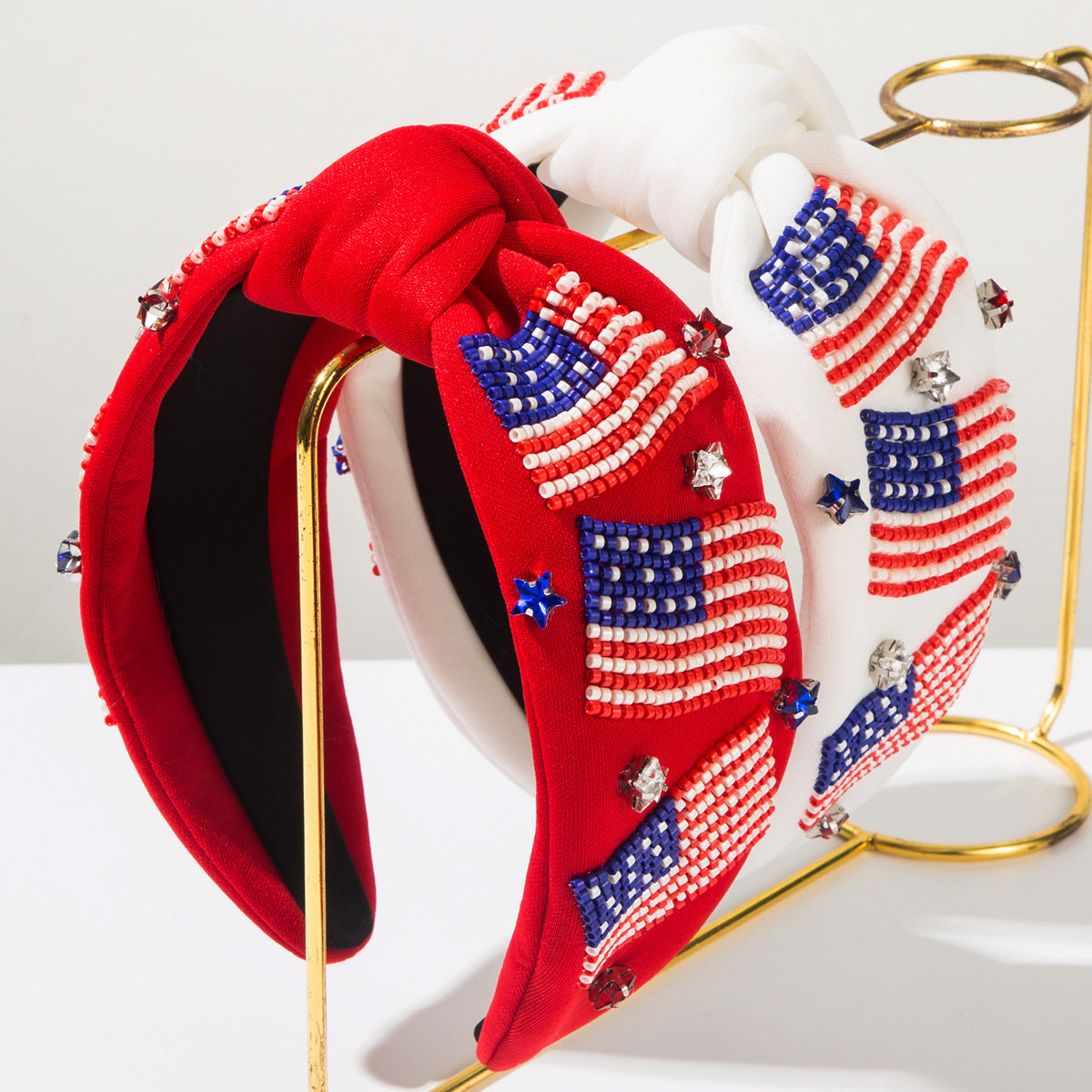 Wholesale Creative Rice Bead Diamond Independence Day Headband