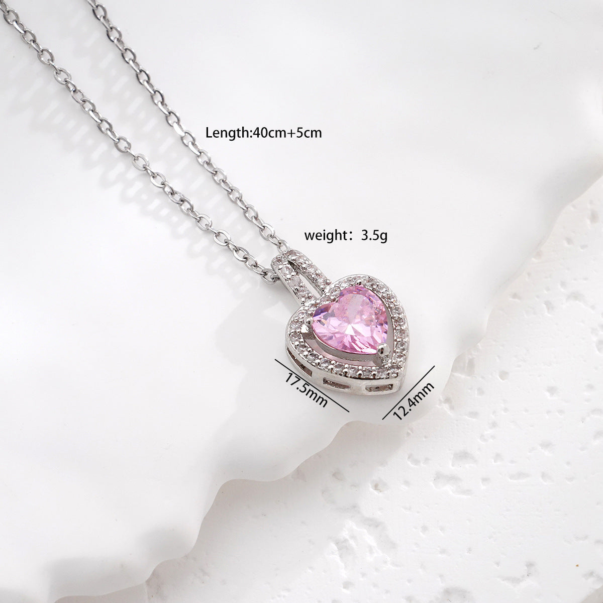 Wholesale suit inlaid zircon cross-border love necklace women' s peach heart jewelry