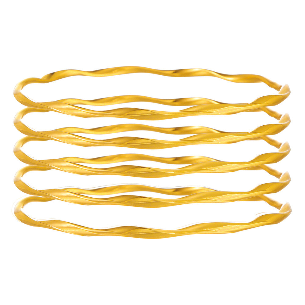 Wholesale Mobius plain gold-plated bracelet set
