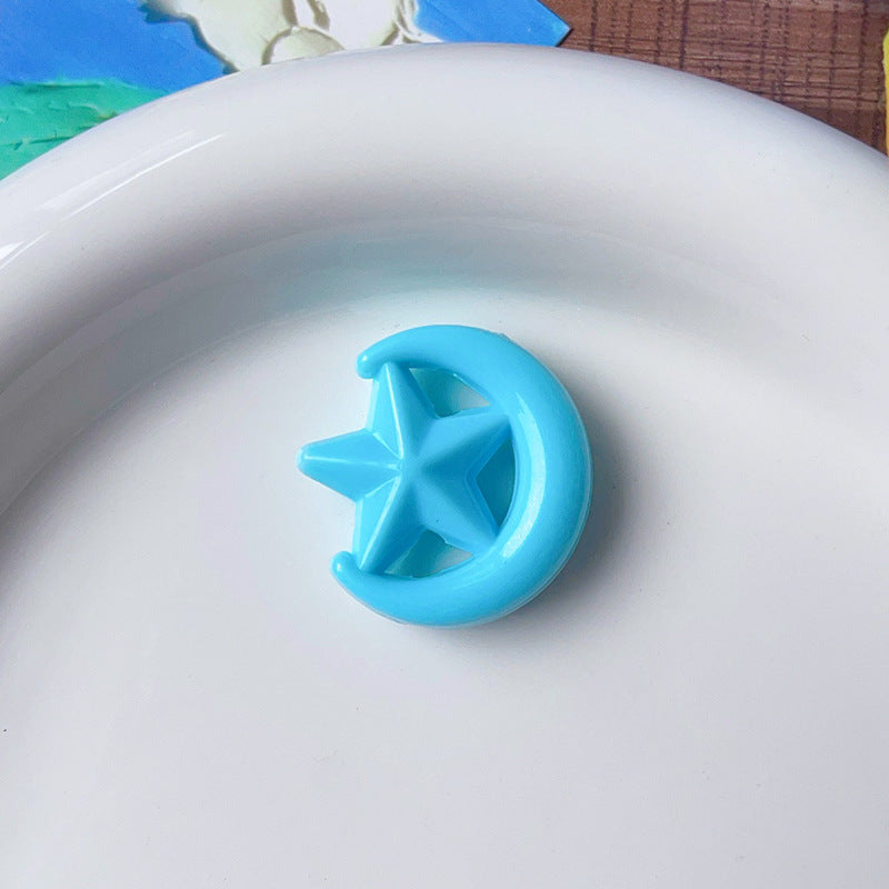 Wholesale 5pcs/pack  Acrylic through-hole star and moon shaped beads  Acrylic Beads