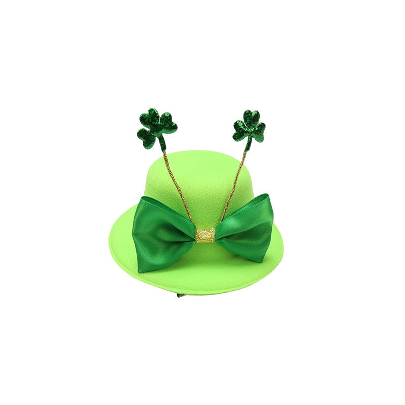 Wholesale St Patrick' s Day Headwear Shamrock Green Hair Clips