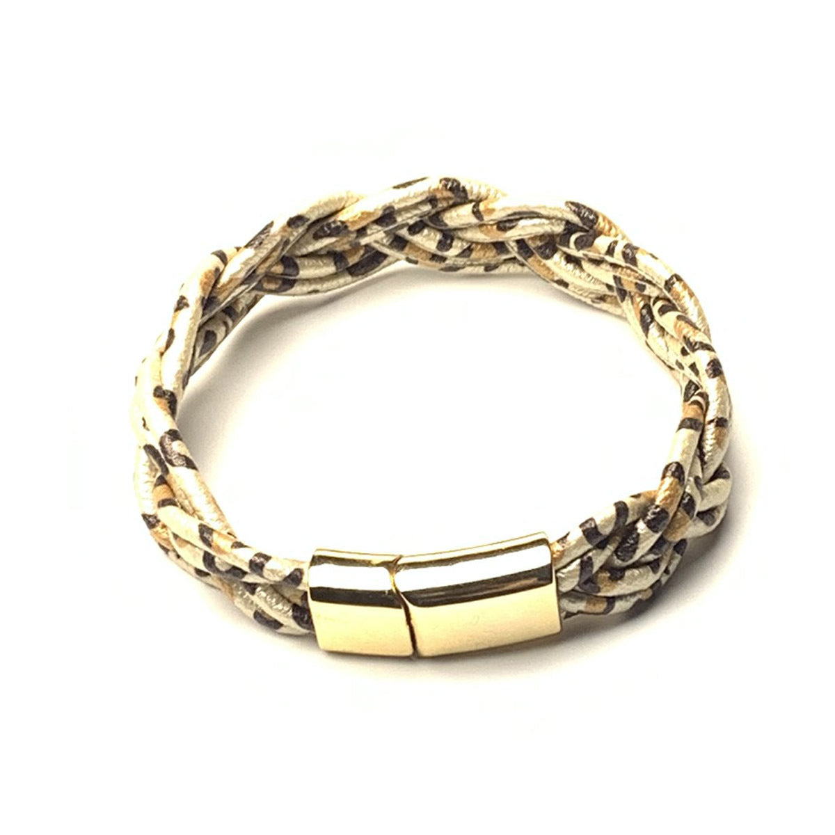 Wholesale 6-strand braided bracelet silicone tube leopard leather bracelet