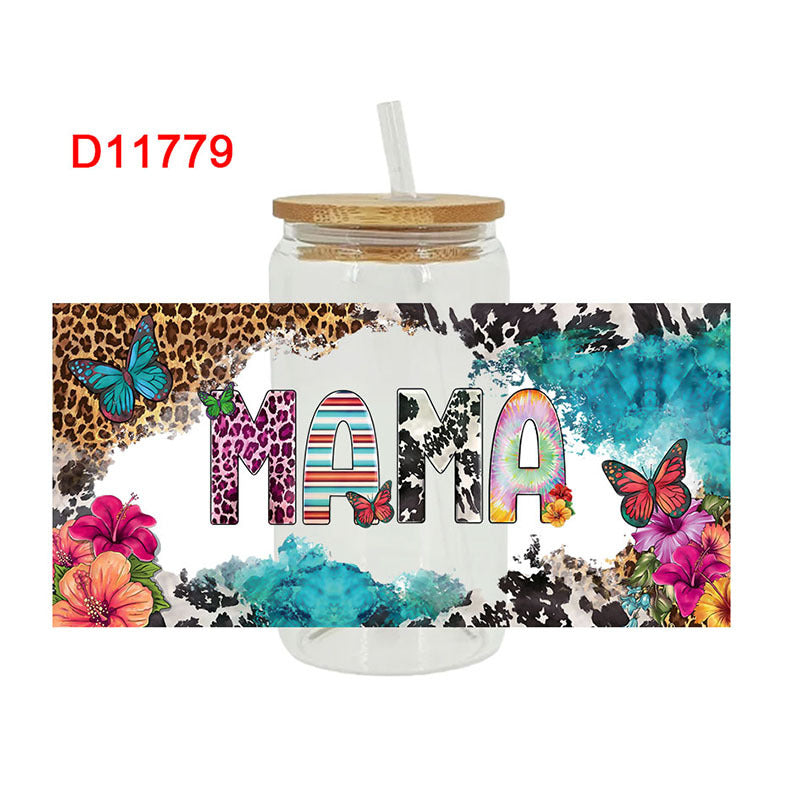 Wholesale Mother's Day with Colorful Flowers 16oz Cup UV DTF Wraps