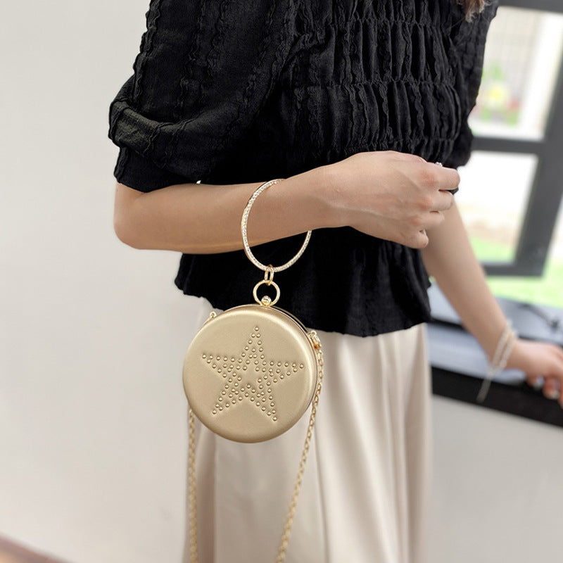 Wholesale PU Diamond Inlaid Willow Nail Small Round Bags