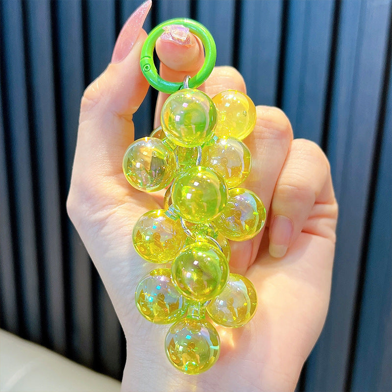 Wholesale Sheer Acrylic Grape Bunch Keychain Pendant
