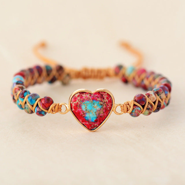 Wholesale Natural Emperor Stone Love Accessories Braided Bracelet