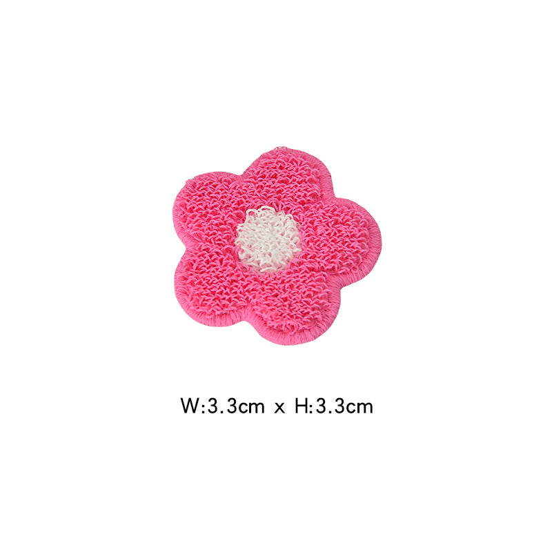Wholesale Polyester Cartoon Purple Sunflower Embroidered Patches For Kids DIY Towel Bag Clothing Decoration