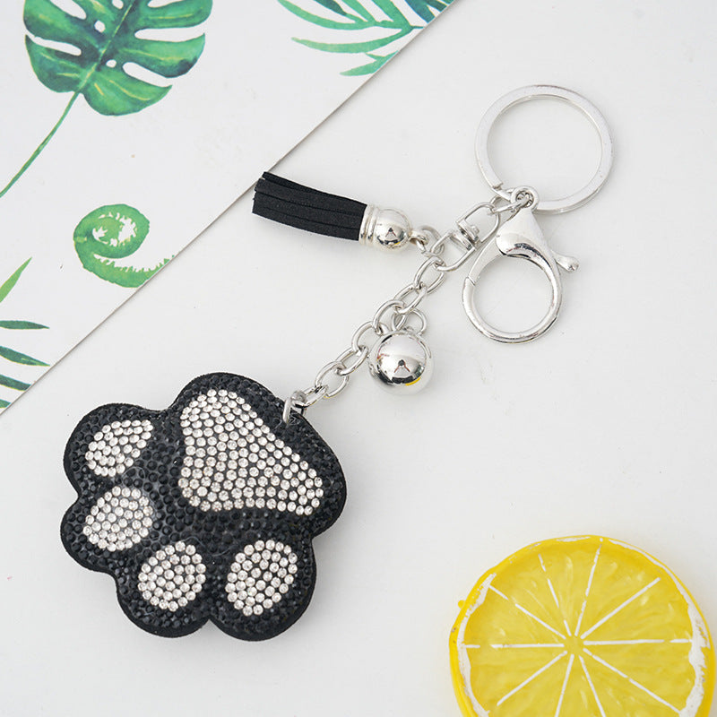 Wholesale Hot Diamond Creative Cartoon Bear Paw Keychain