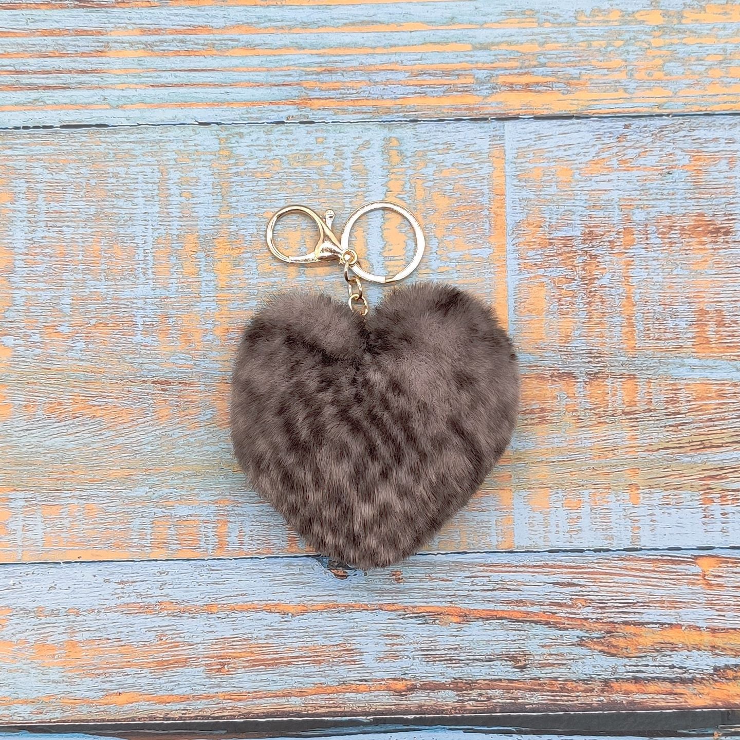 Wholesale  leopard love heart-shaped keychain