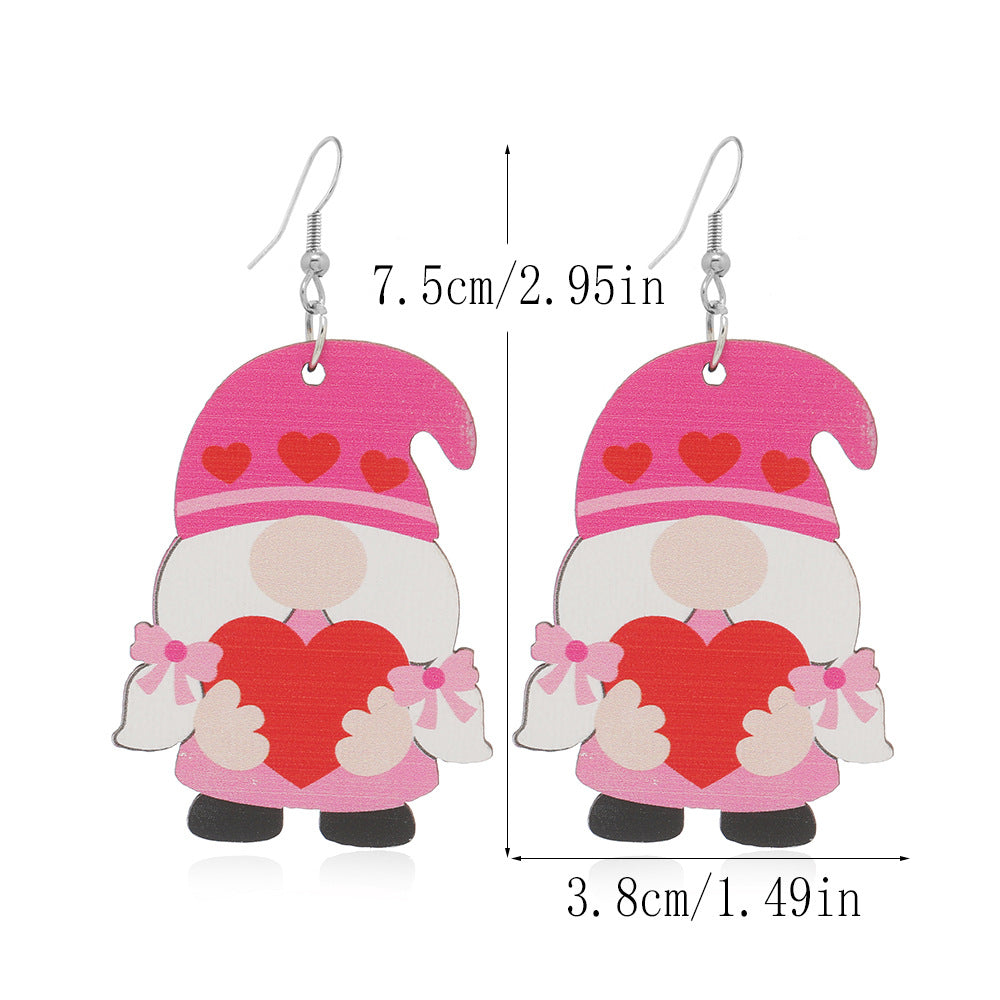 Wholesale Valentine's Day Love Truck Love Letter Printed Wooden Earrings