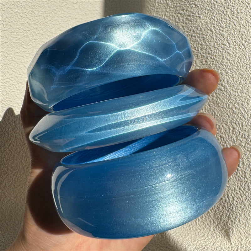 Wholesale Round Colorful Acrylic Bracelet Irregular Casual Round Jelly Color Resin Bracelet