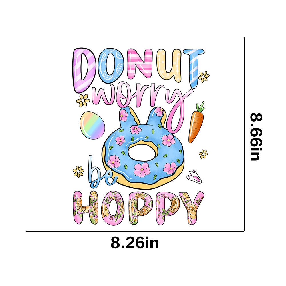 Wholesale 10pcs Easter letter cartoon rabbit car UV DTF Ready to Press Transfers Wraps