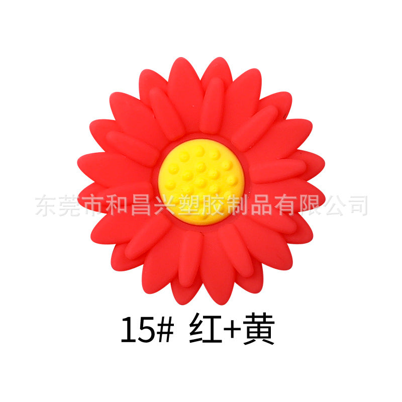 Wholesale  20pcs  Colorful Daisy Silicone Beads