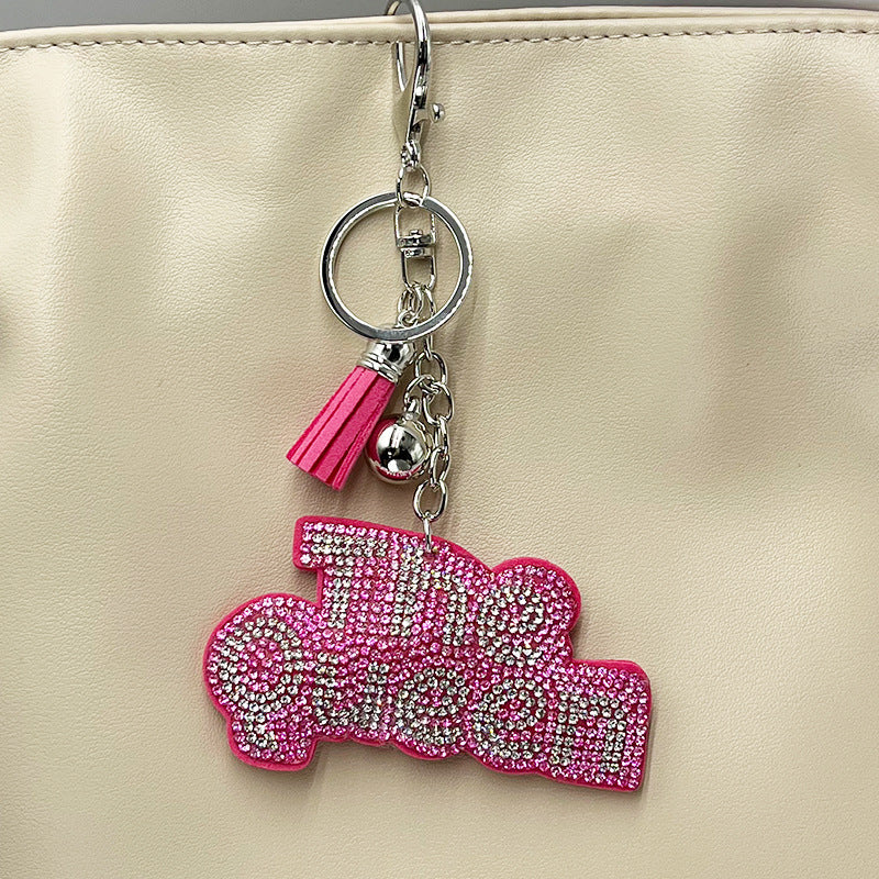 Wholesale Hot-fix rhinestone The Queen keychain bag charm accessory
