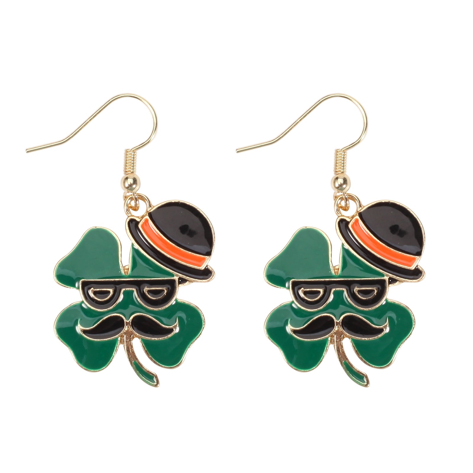 Wholesale St.  Patrick' s Day Clover Hat Flag Wine Glass Earrings