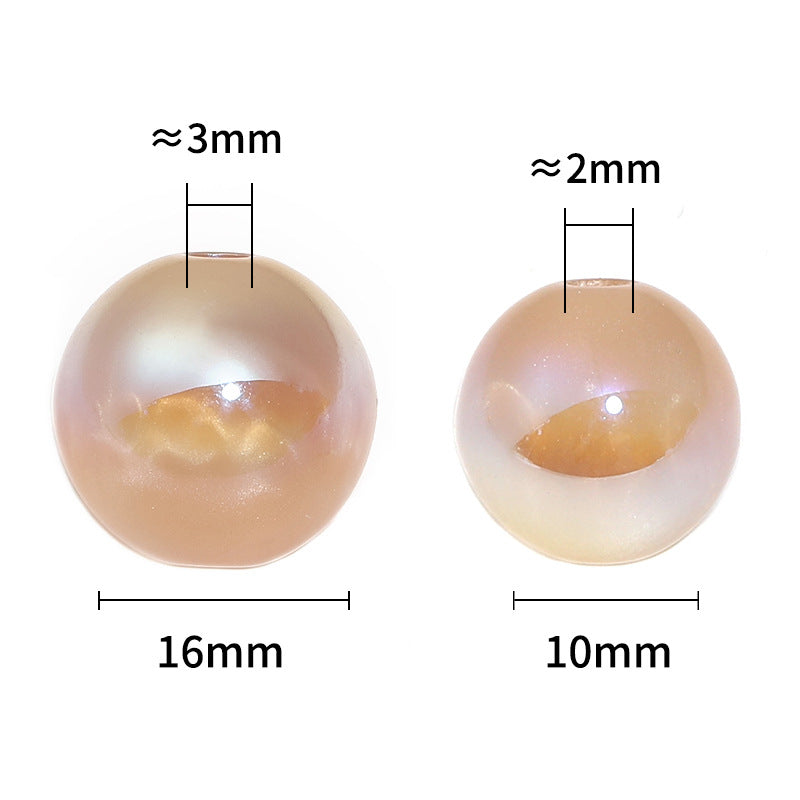 Wholesale UV color coated milk tea cat's eye high gloss acrylic small round beads